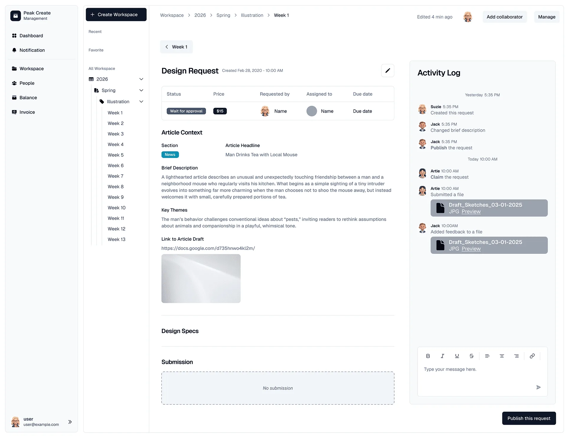 First iteration wireframes — draft 3